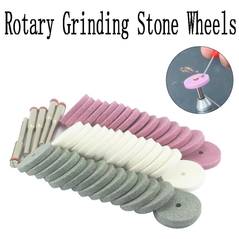 JUNLIXN 𝐉𝐔𝐍𝐋𝐈𝐗𝐍 50 Pcs Rotary Grinding Stone Wheels - 1/8" Shank Aluminum Oxide Mounted Grinding Wheel Sharpening Kits for Dremel - Image 4